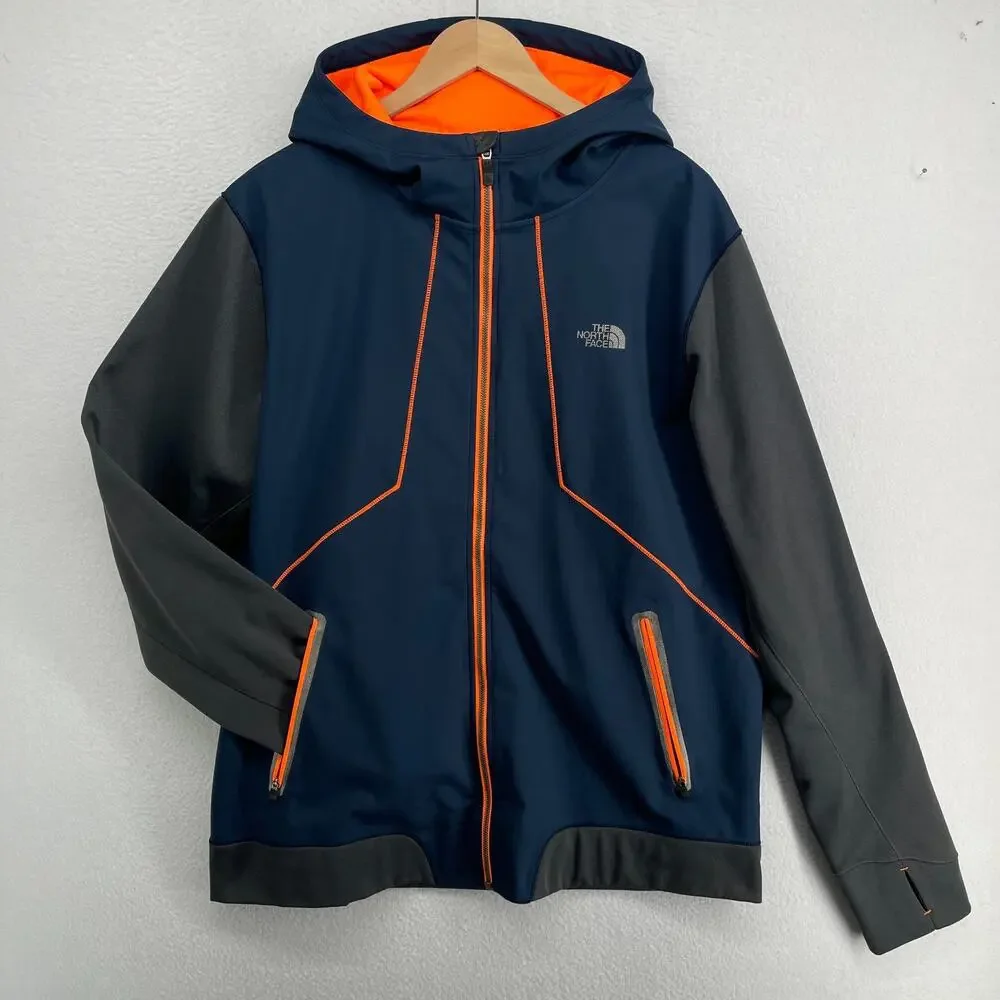 THE NORTH FACE Jacket Mens XL Kilowatt Hoodie Trail Thumbholes Windbreaker Blue